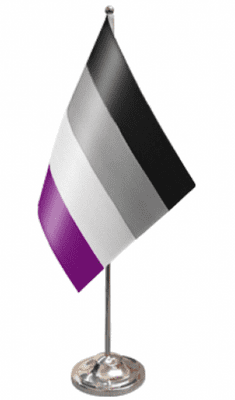 Asexual Pride Desk / Table Flag with chrome stand and base