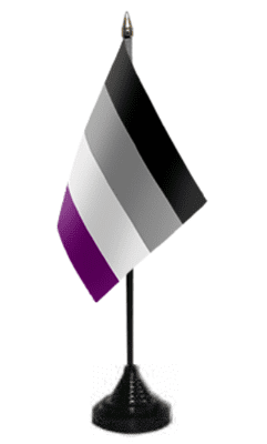 Asexual Pride Desk / Table Flag with plastic stand and base