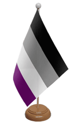 Asexual Pride Desk / Table Flag with wooden stand and base