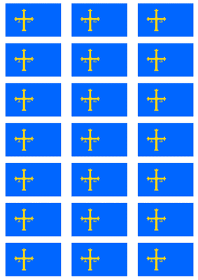 Asturias Flag Stickers - 21 per sheet