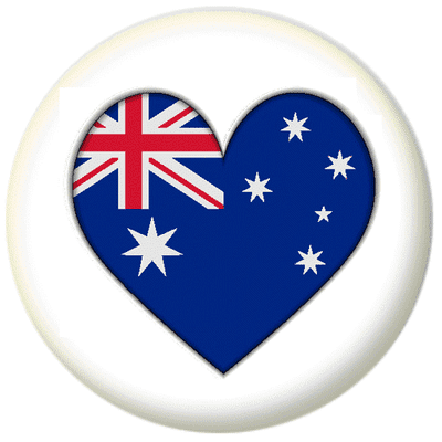 Australia Country Flag Heart 25mm Pin Button Badge