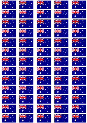 Australia Flag Stickers - 65 per sheet