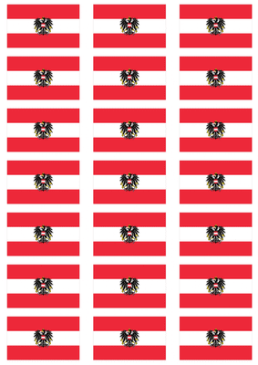 Austria Eagle Flag Stickers - 21 per sheet