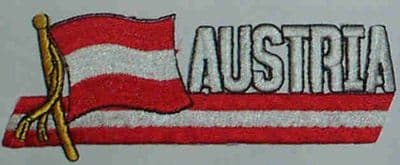 Austria Embroidered Flag Patch, style 01.