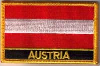 Austria Embroidered Flag Patch, style 09.