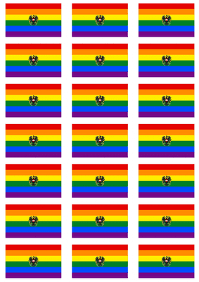 Austria Gay Pride Flag Stickers - 21 per sheet