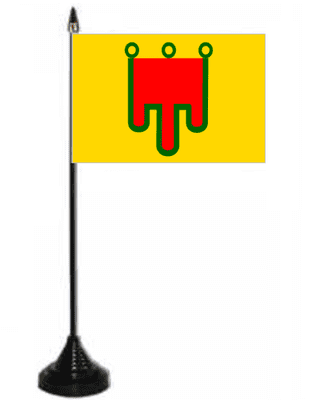 Auvergne Desk / Table Flag with plastic stand and base.