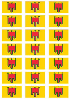 Auvergne Flag Stickers - 21 per sheet