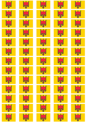 Auvergne Flag Stickers - 65 per sheet