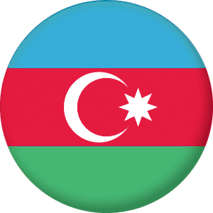 Azerbaijan Country Flag 58mm Button Badge