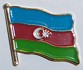 Azerbaijan Country Flag Enamel Pin Badge