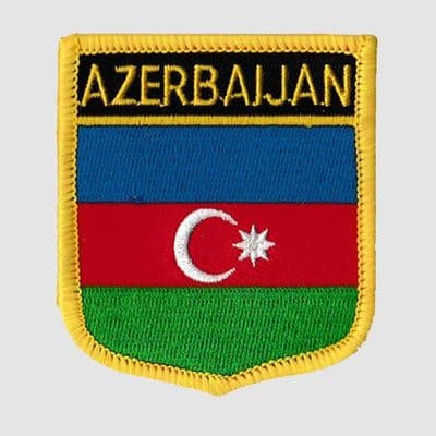 Azerbaijan Embroidered Flag Patch, style 07
