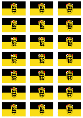 Baden-Württemberg Flag Stickers - 21 per sheet
