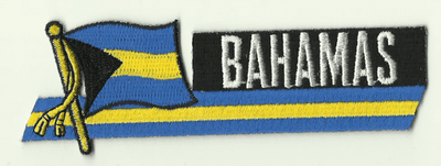 Bahamas Embroidered Flag Patch, style 01.