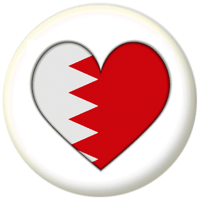 Bahrain Country Flag Heart 25mm Pin Button Badge