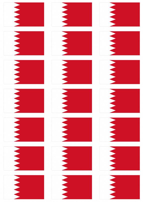 Bahrain Flag Stickers - 21 per sheet
