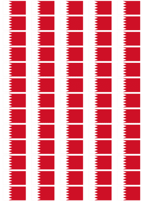 Bahrain Flag Stickers - 65 per sheet