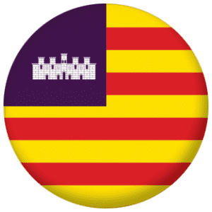 Balearic Islands Flag 25mm Flat Back.