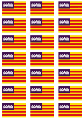 Balearic Islands Flag Stickers - 21 per sheet