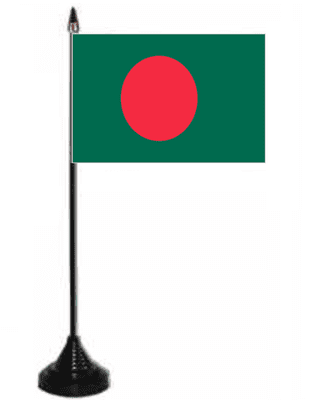 Bangladesh Desk / Table Flag with plastic stand and base.