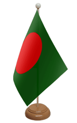 Bangladesh Desk / Table Flag with wooden stand and base