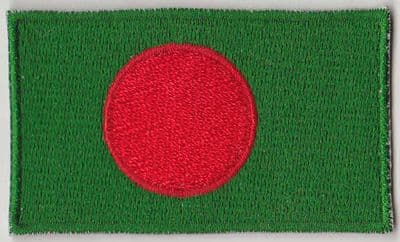 Bangladesh Embroidered Flag Patch, style 04.