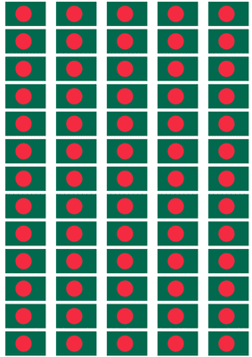 Bangladesh Flag Stickers - 65 per sheet