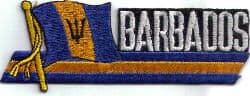 Barbados Embroidered Flag Patch, style 01.