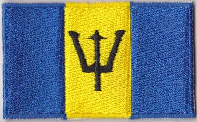Barbados Embroidered Flag Patch, style 04.