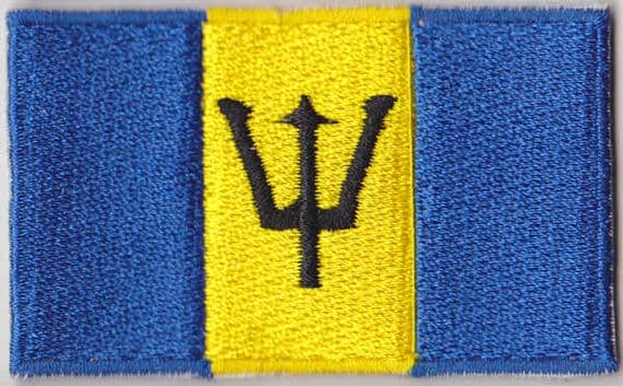 Barbados Embroidered Flag Patch, style 04.
