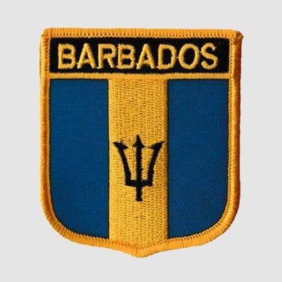 Barbados Embroidered Flag Patch, style 07.