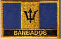 Barbados Embroidered Flag Patch, style 09.