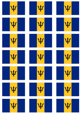Barbados Flag Stickers - 21 per sheet