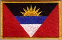 Antigua & Barbuda Embroidered Flag Patch, style 08.