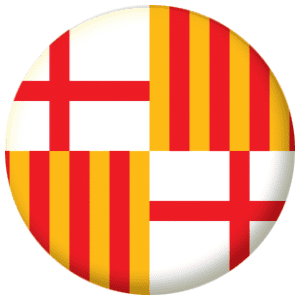 Barcelona Flag 58mm Mirror Keyring