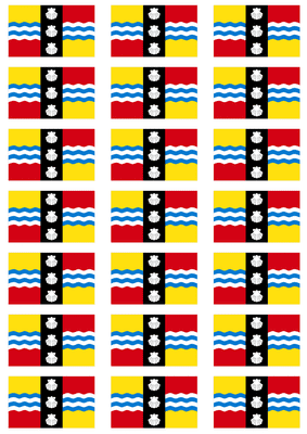 Bedfordshire Flag Stickers - 21 per sheet
