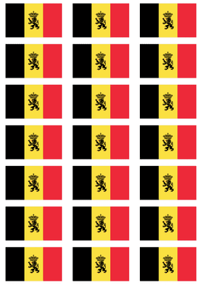Belgium State Flag Stickers - 21 per sheet