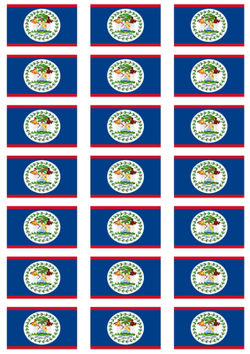 Belize Flag Stickers - 21 per sheet