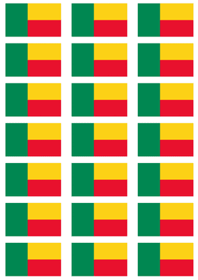 Benin Flag Stickers - 21 per sheet