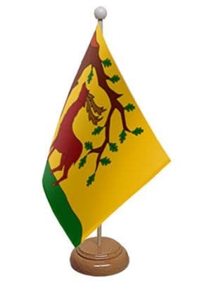 Berkshire Desk / Table Flag with wooden stand and base