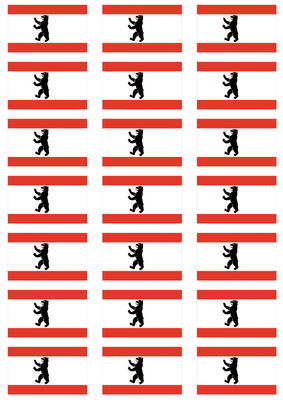 Berlin Flag Stickers - 21 per sheet