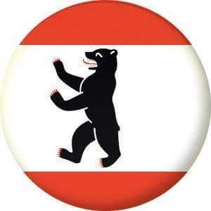 Berlin State Flag 58mm Button Badge