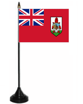Bermuda Desk / Table Flag with plastic stand and base.