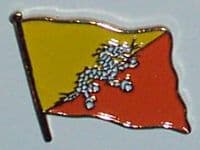 Bhutan Country Flag Enamel Pin Badge