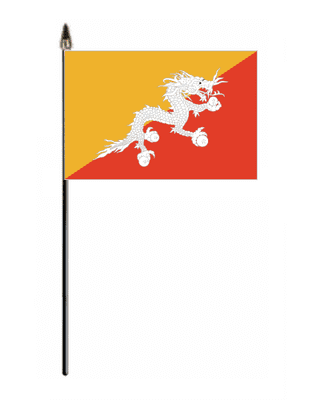 Bhutan Country Hand Flag - Small.