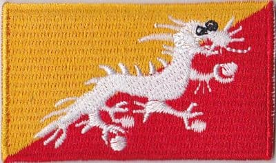 Bhutan Embroidered Flag Patch, style 04