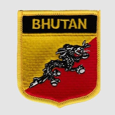 Bhutan Embroidered Flag Patch, style 07