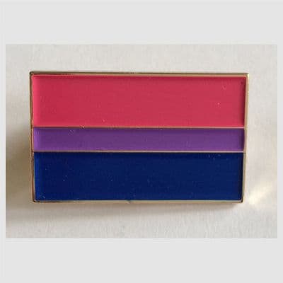 Bisexual Pride Flag Rectangular Enamel Pin Badge
