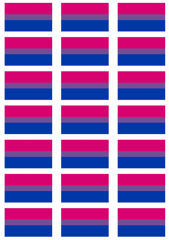 Bisexual Pride Flag Stickers - 21 per sheet