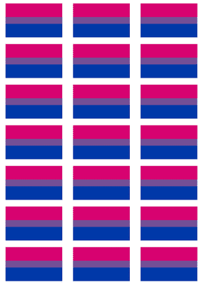 Bisexual Pride Flag Stickers - 21 per sheet